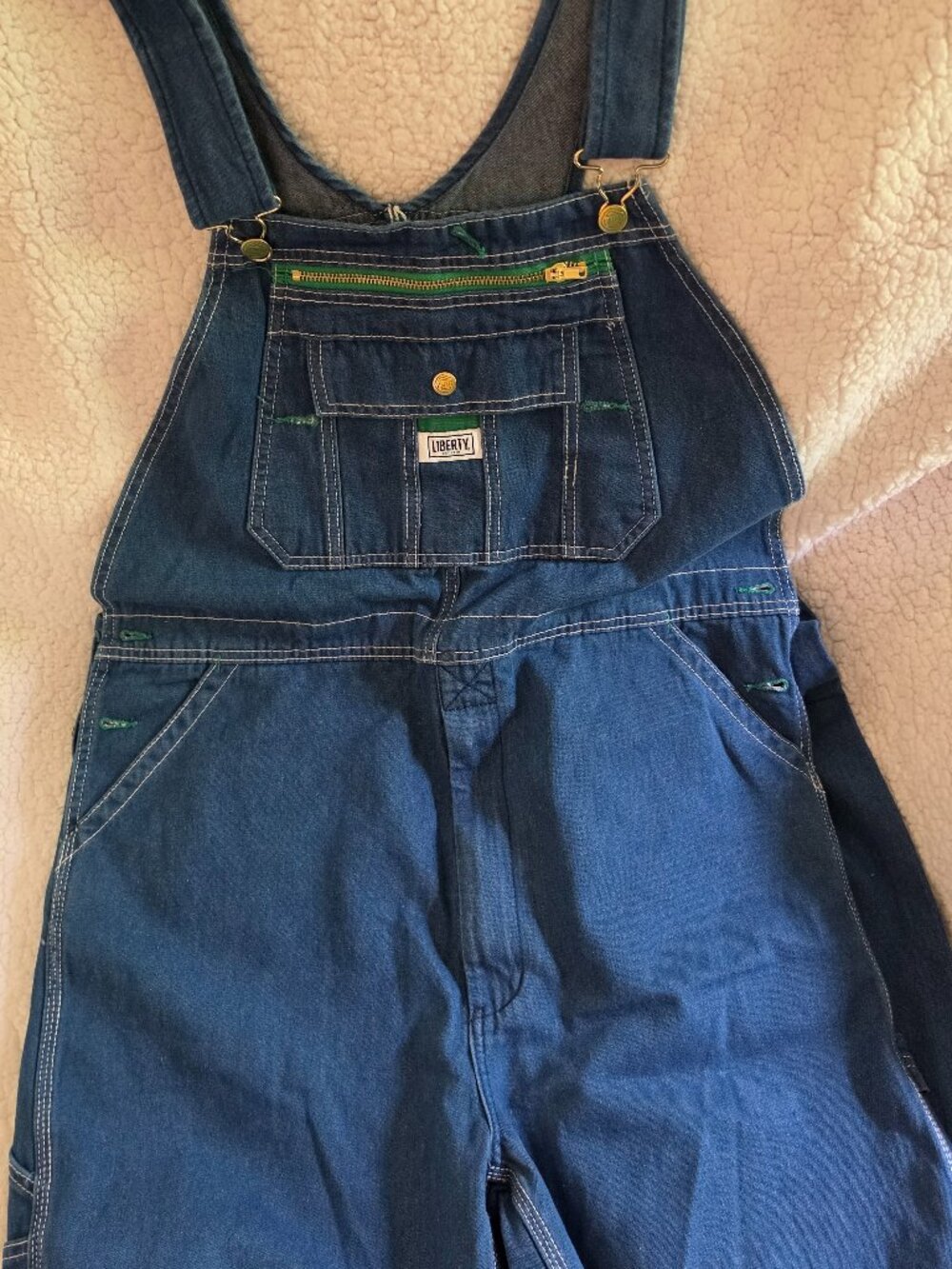 Liberty Stonewashed Denim Bib Overalls New 38x34